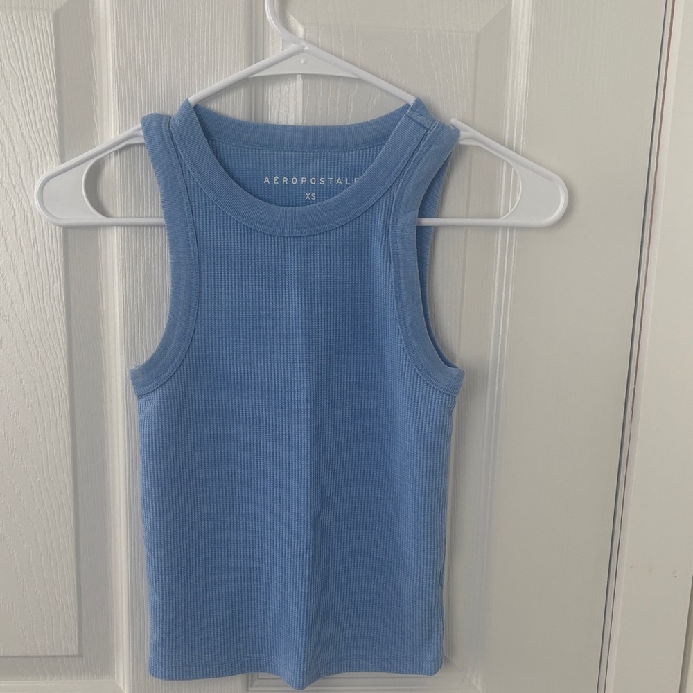 Aeropostale Light Blue Ribbed Tank Top